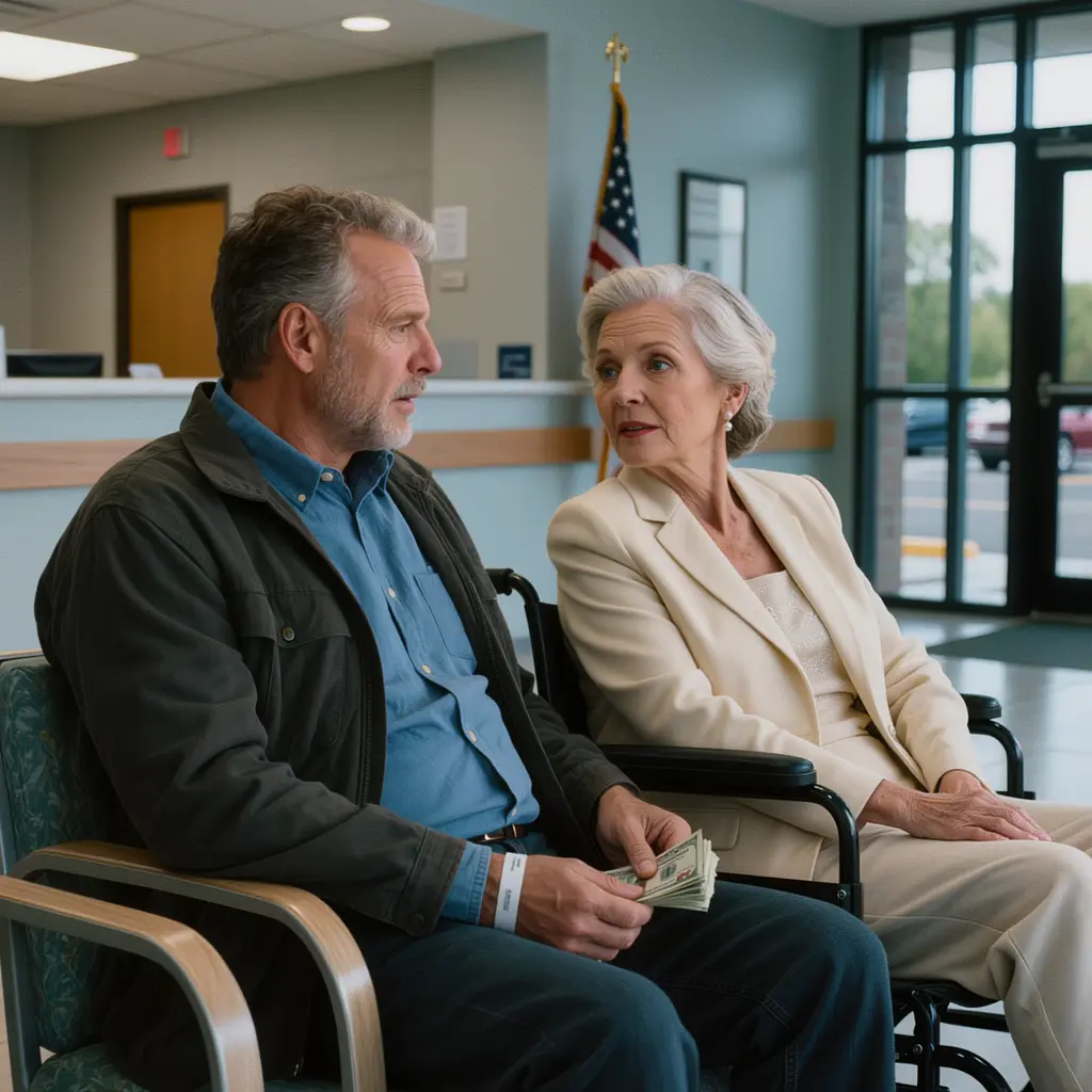 After A Simple Wrist Procedure, My Son Left Me In A Hospital Lobby With $40 In My Pocket And No Ride Home. An Older Woman In A Wheelchair Noticed, Asked Me To Walk Out With Her, And By The Next Morning I Understood Why He Looked So Shaken In That Parking Lot.